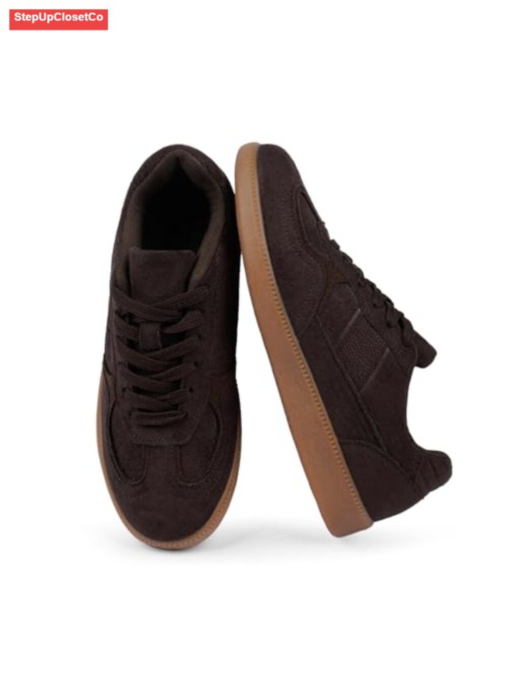 Suede Lace-Up Flat Sneakers Women's Retro Fashion Sneakers